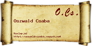 Oszwald Csaba névjegykártya