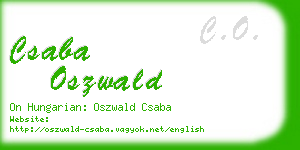 csaba oszwald business card